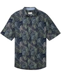 Tom Tailor - T- comfort printed shirt, navy multicolor leaf design - Lyst