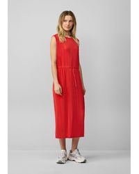S.oliver - Maxikleid Gestreiftes Kleid im Relaxed Fit mit überschnittenen Schultern Durchzugkordel - Lyst