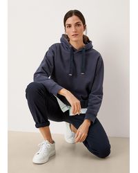S.oliver - Sweatshirt Hoodie mit Bluseneinsatz Layering - Lyst
