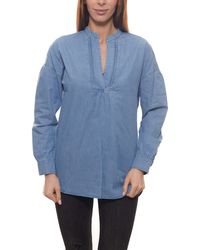 Seidensticker - Blusentop schicke Sommer-Tunika Shirt Freizeit-Bluse in Jeansoptik Blau - Lyst