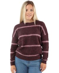 Moss Copenhagen - Streifenpullover MSCH Pullover Pulli Sweater Sweatshirt mit Rundhalsausschnitt - Lyst