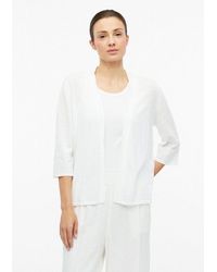 S.oliver - Cardigan Strickjacke Feinstrickjacke Mit 3/4-Arm Und Wellenkante - Lyst