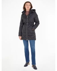 Tommy Hilfiger - Steppmantel ELEVATED BELTED QUILTED COAT mit abnehmbarer Kapuze - Lyst