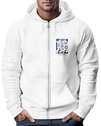 Neverless - Zip Hoodie Sweatjacke mit Kapuze Print Aufdruck Motiv Zipjacke - Lyst