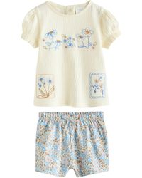 Next - Top & T-Shirt mit Puffärmeln und Shorts, -teiliges Set (2-tlg) - Lyst