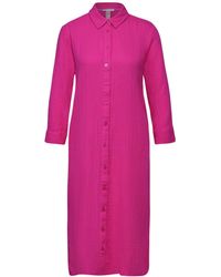 Street One - Sommerkleid QR muslin shirt Dress_solid, magnolia pink - Lyst