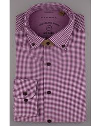 Eterna - Klassische Bluse MODERN FIT UPCYCLING SHIRT Langarm Hemd pink-weiß kariert 2425 - Lyst