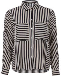 FRAPP - Klassische Moderne Bluse mit gestreiftem Allover-Muster - Lyst
