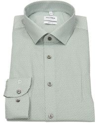 Olymp - Langarmhemd Level 5 extra langer Arm stark tailliert Kentkragen - Lyst