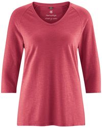 HempAge - /--Shirt DH240 Raglanshirt mit 3/4-Arm - Lyst