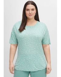 Sheego - T-Shirt Große Größen mit Minimalprint, aus reiner Viskose - Lyst