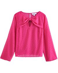 Next - Langarmbluse Transparente Bluse mit Schleifendetail (1-tlg) - Lyst