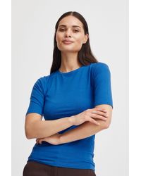 B.Young - T-Shirt Slim Fit Ellenbogen-Länge Rundhalsausschnitt 7530 in Blau-2 - Lyst