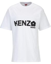 KENZO - T-Shirt Oversize 'Boke Flower 2.0' mit Statement-Blumenprint Vorder- & Rückseite - Lyst