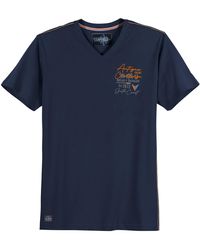 Redfield - Übergrößen T-Shirt V-Neck maritim navy - Lyst