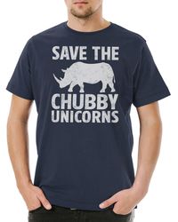 Urban Backwoods - Print- Save Chubby Unicorns T-Shirt Nashorn Einhorn Rhino Rainbow - Lyst