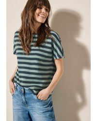 Cecil - T-Shirt gestreift, mit U-Boot-Ausschnitt - Lyst