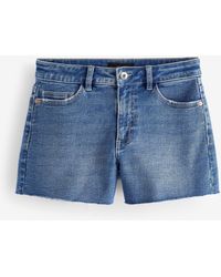 Next - Jeansshorts Superweiche Denim-Shorts mit Fransensaum (1-tlg) - Lyst