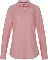 Tommy Hilfiger Hemdbluse »TJW SLIM FIT OXFORD SHIRT« mit Tommy Streifen & Logo-Flag - Pink