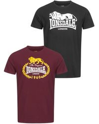 Lonsdale London - T-Shirt Doppelpack Ecclaw - Lyst