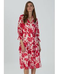 MARC AUREL - Midikleid mit Rosenprint - Lyst