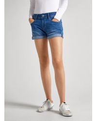 Pepe Jeans - Jeansshorts mit Umschlagsaum - Lyst