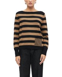 S.oliver - Strickpullover Mit Streifenmuster U-Boot-Ausschnitt - Lyst