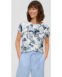 S.oliver - Kurzarmshirt Viskose-Shirt mit All-over-Print im Relaxed Fit - Lyst