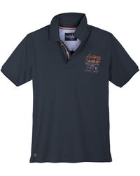 Redfield - Übergrößen Poloshirt maritim Brustprint navy - Lyst