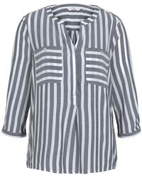 Tom Tailor - Blusenshirt blouse striped, offwhite navy vertical stripe - Lyst