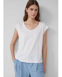 S.oliver - Shirttop Ärmelloses Relaxed-Fit-Shirt mit Cut-out und Schleife - Lyst