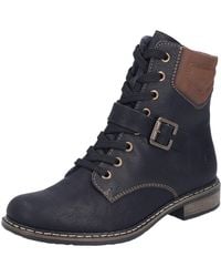 Rieker - Schnürstiefelette Schnürboots, Stiefelette, Blockabsatz, Mit Gepolstertem Schaftrand - Lyst