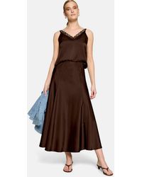 Zero - Maxirock Damen Mit Ausgestelltem Rock Material - Lyst