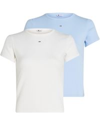 Tommy Hilfiger - T-Shirt TJW 2PACK SLIM ESSENTIAL RIB SS (Packung, 3-tlg., 2er-Pack) mit Logostickerei - Lyst