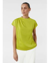 Comma, - Blusentop Strukturierte Bluse mit Falten-Detail - Lyst
