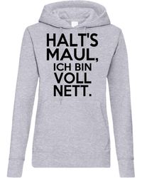 Youth Designz - Kapuzenpullover Hoodie Pullover "Halts Maul ich bin voll nett" lustig Statement mit witzigen Fun-Print - Lyst
