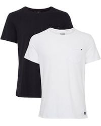 Blend - Einfarbiges Rundhals T-Shirt 2er Stück Set BHNOEL (1-tlg) 4033 in Schwarz-Weiß - Lyst