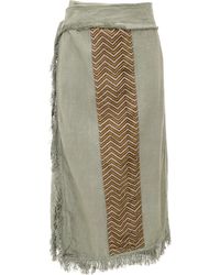 Guru-Shop - Minirock Boho Wickelrock mit druck und Fransen -.. alternative Bekleidung - Lyst