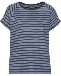 Elbsand - Kurzarmshirt Caira mit Streifen, T-Shirt aus Baumwoll-Mix, sportlich und bequem - Lyst
