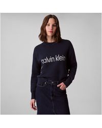 Calvin Klein - Strickpullover Cotton Graphic Pullover Mit Rundhalsausschnitt - Lyst
