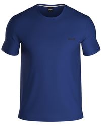 BOSS - T- Mix&Match Loungewear-Shirt (1-tlg) Rundhals aus Stretch Baumwolle mit Logo-Stickerei - Lyst