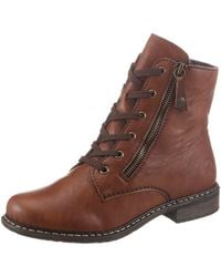 Rieker - Stiefelette Schnürstiefelette, Schnürboots Mit Reißverschluss An Der Außenseite - Lyst