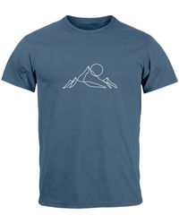 Neverless - T-Shirt Berge Wandern Brustprint Aufdrucke Gebirge Outdoor mit Print - Lyst