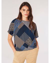 Apricot - T-Shirt mit geometrischem Muster, im Patchwork-Design - Lyst