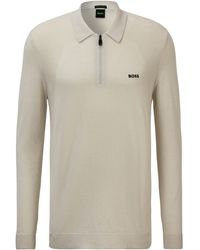 BOSS - Strickpullover Momentum_Lite_PL24 mit Reißverschluss am Kragen - Lyst