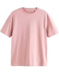 Next - Kurzärmeliges Slub T-Shirt aus 100 % Baumwolle (1-tlg) - Lyst