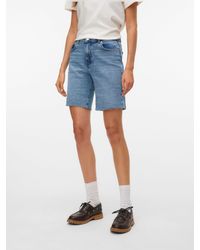 Vero Moda - Jeansshorts VMCLEO HR LONG DNM SHORTS MIX NOOS - Lyst