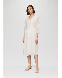 S.oliver - Minikleid Kleid Midikleid aus Broderie Anglaise - Lyst