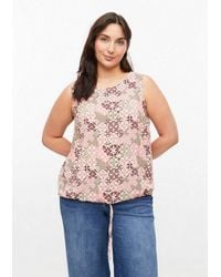 S.oliver - Blusentop Bluse Top Aus Viskosemix Mit Regulierbarem Bund - Lyst