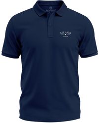 Neverless - Poloshirt Aufdruck Milano Italia Italien Flagge – Kurzarm mit Print - Lyst